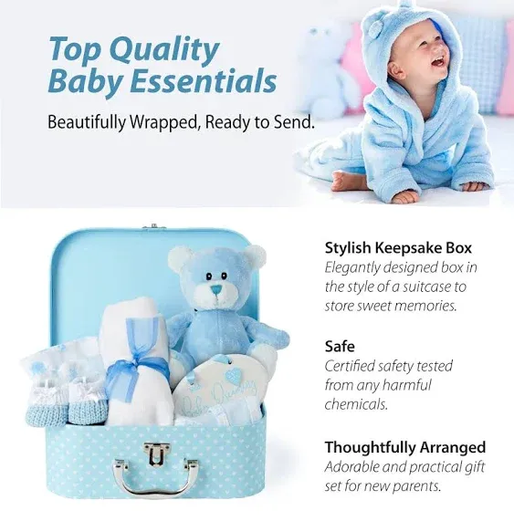 Baby Box Shop Baby Gift Set - Baby Boy Essentials, Newborn Boy Gift Sets Keepsake ...