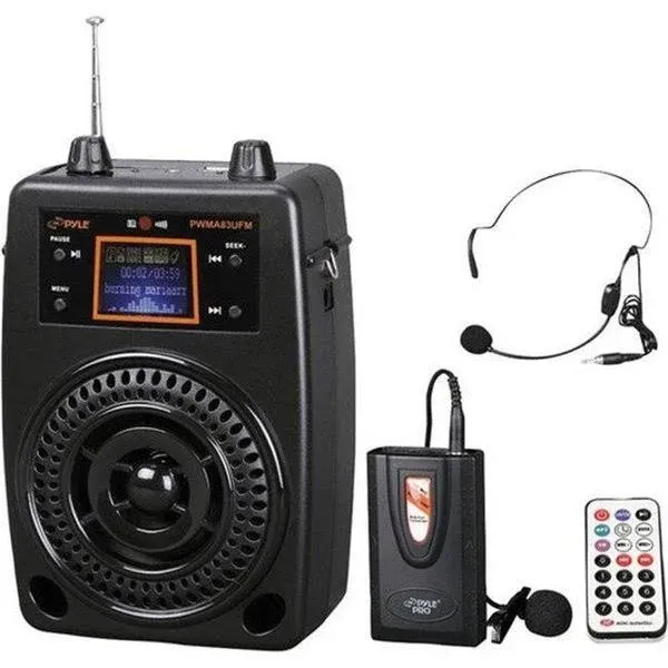 Portable Pa Speaker System, Microphone & Music Player, FM Radio & Includes ...