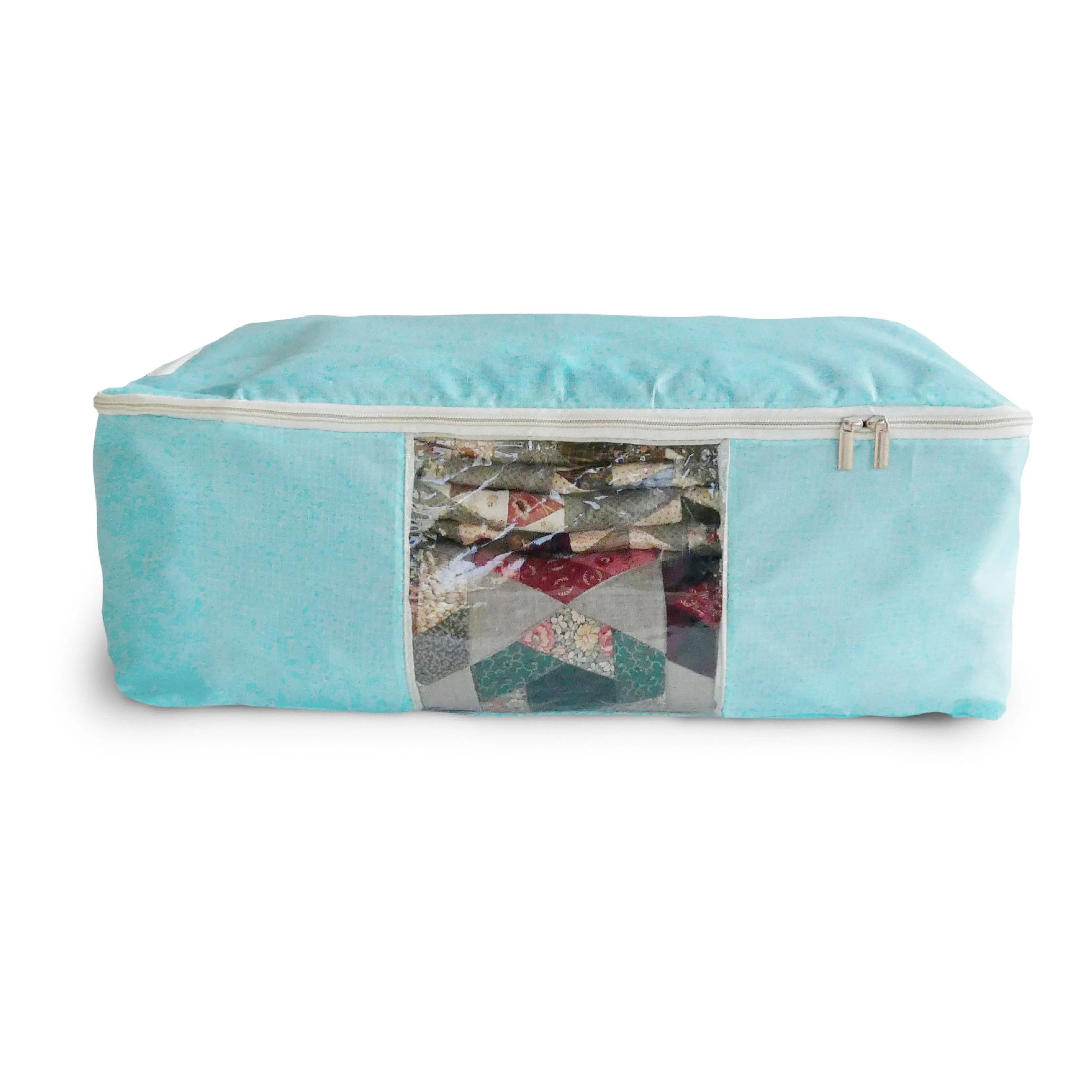 Quilt Storage Bag -  Standard Size (22”L x 15”W x 8”H) - Turquoise