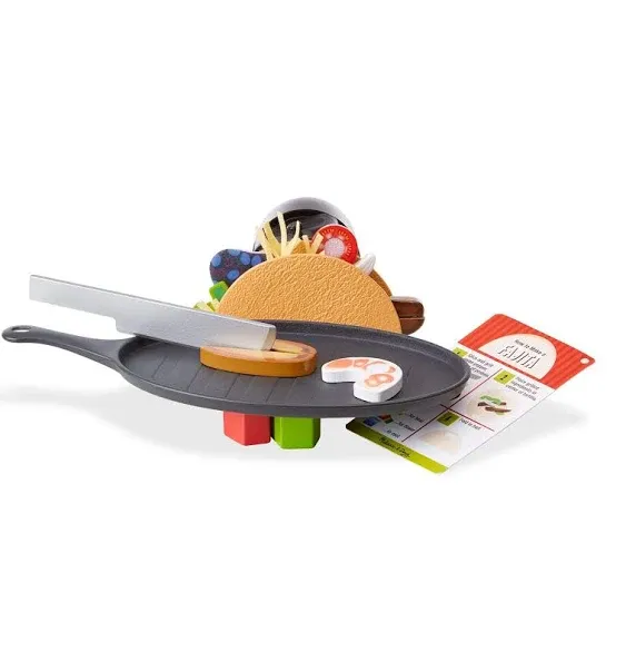 Melissa & Doug Fill & Fold Taco & Tortilla Set | Kitchen Accessories | Role Play | Toys for 2 Year Old boy | Toy Kitchen | Play Food | Toy Food | Pretend Play | Age +3 Years | Gift for Boy or Girl