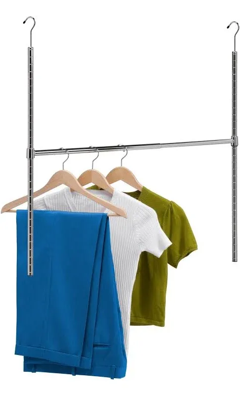 Black Hanging Closet Rod For Clothes Hanging