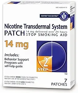 Habitrol Nicotine Transdermal System Patch | Stop Smoking Aid | Step 2 (14 mg) | 7 Patches (1 Week Kit)