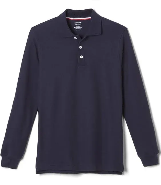 French Toast Boys' Big Long Sleeve Pique Polo Shirt