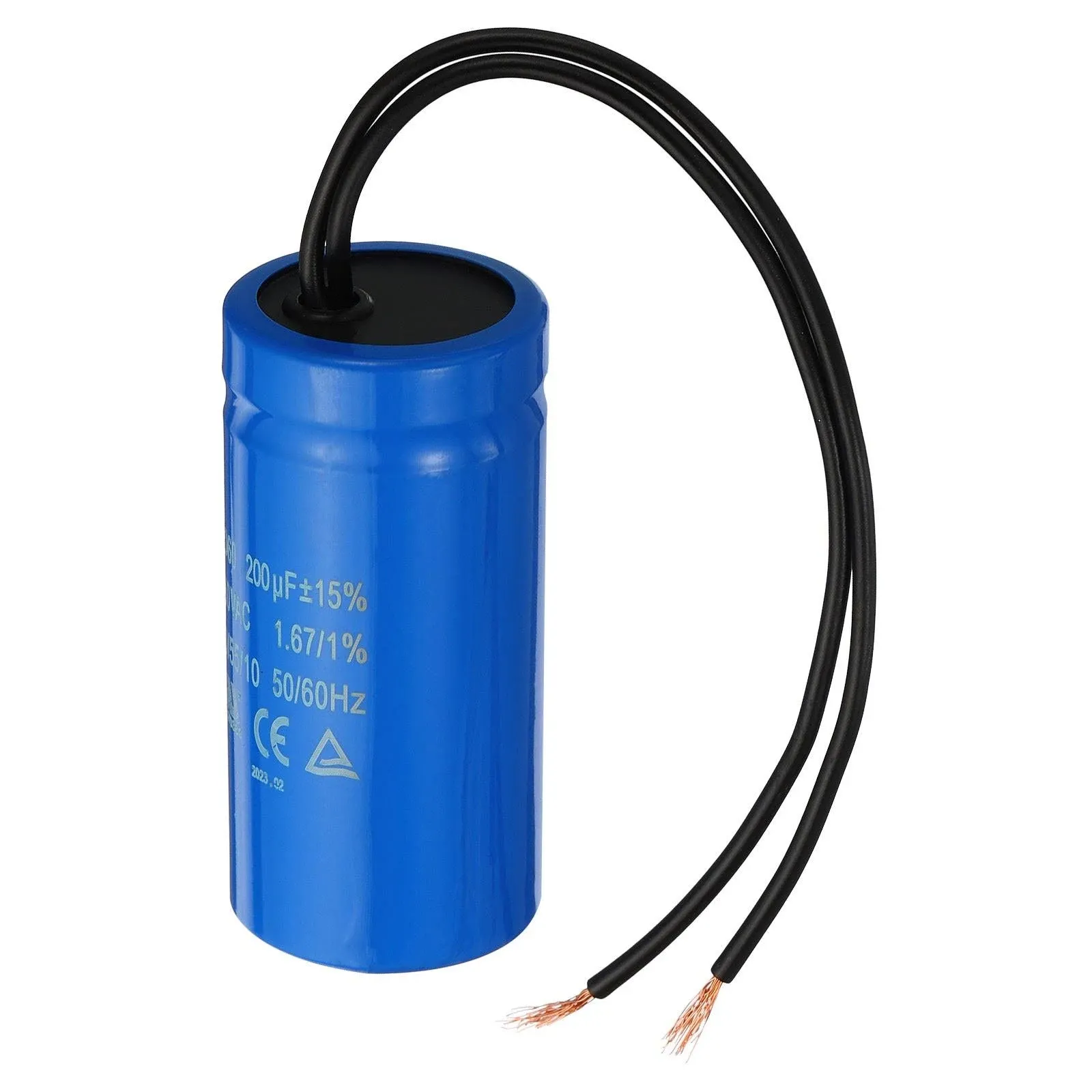 CD60 Run Capacitor, 200uf 250VAC 2 Wires 50/60Hz Motor Starting Capacitor for Air ...