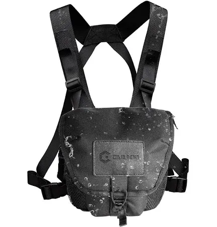 GAIARENA Binocular Harness Chest Pack, Waterproof Bino Harness with Rangefinder Pouch for 20x50 Binoculars Bino Chest Harness Adjustable Binocular Chest Pack for Hunting Hiking (Full Size)