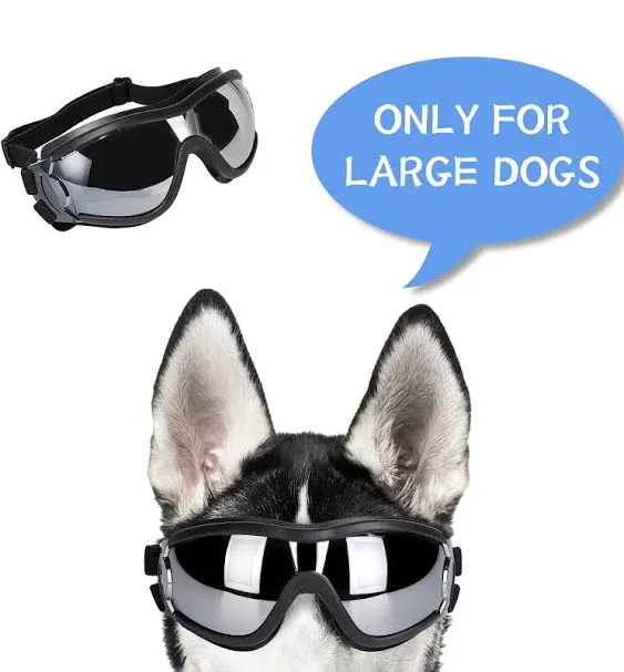 NVTED Dog Sunglasses Dog Goggles UV Protection Wind Protection Dust Protection Fog Protection Pet Glasses Eye Wear Protection with Adjustable Strap