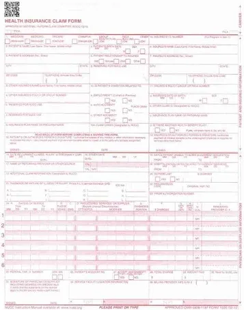 New CMS-1500 Insurance Claim Forms, HCFA (Version 02/12) - 1 CASE (2500 Sheets/Forms)