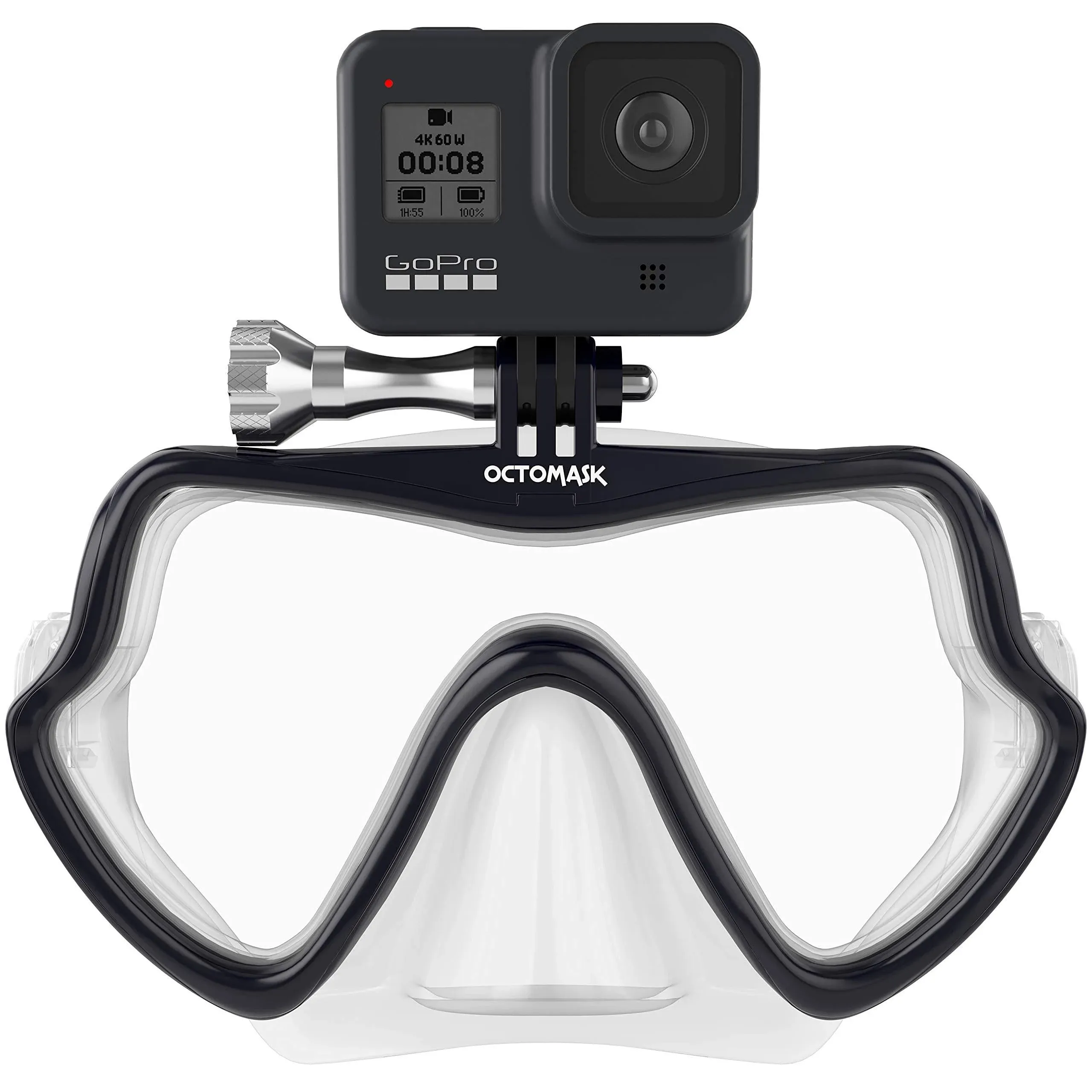 OCTOMASK Frameless Scuba Mask for GoPro Camera (Clear)