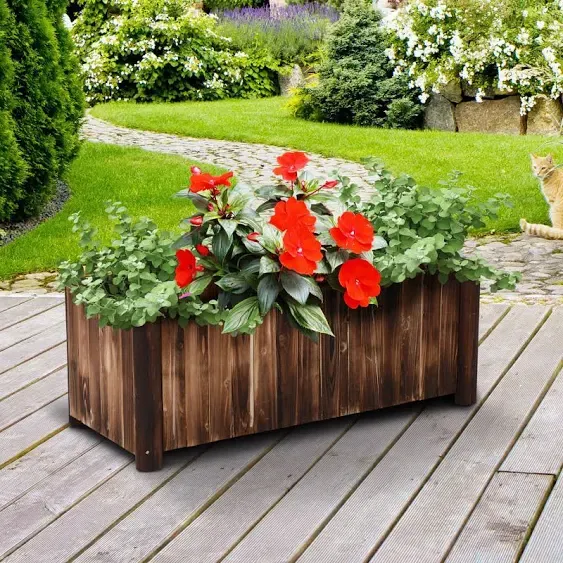 Outsunny 48" x 20" x 18" Raised Garden Bed Raised Planter Box