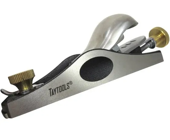 Taytools 468273 Low Angle Block Plane with 12 Degree Bed, Ductile Cast Iron Body, Stainless Knuckle Cap, Blade Hardness 55-60 HRC