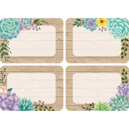 Kid-Krazy Rustic Bloom Name Tags-Labels