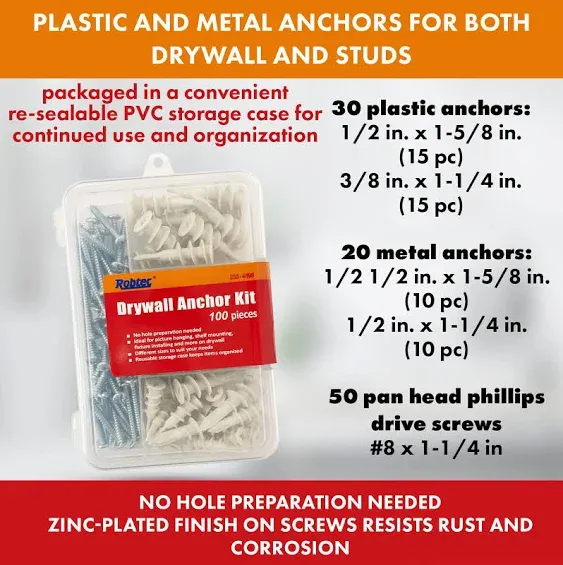 Robtec Drywall Anchor Assortment