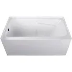 Aqua Eden VTAP543023L 54-Inch Acrylic Alcove Tub with Arm Rest and Left Hand Drain Hole, White