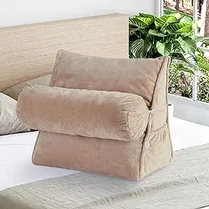 Cheer Collection Wedge Shaped Support Pillow and Bed Rest Cushion