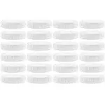 24-Pack Wide-Mouth Plastic Mason Jar Lids (Unlined, White Ribbed, 86-450 Size)