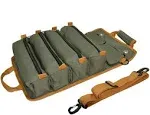 Tool Bag Roll Up, Bag Tool Organizers, Small Tool Bag w/detachable Pouches, Heavy Duty Tool Organizer for Men Women (Khaki)