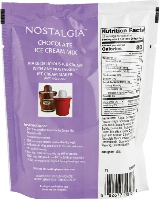 Nostalgia Chocolate Ice Cream Mix