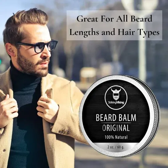 Beard Balm for Men - Leave in Beard Conditioner - Unscented Beard Styling Balm Made with Naturally Derived Beard Butter, Argan & Jojoba Beard Oils Styles (2 Ounce (Pack of 1), Unscented)