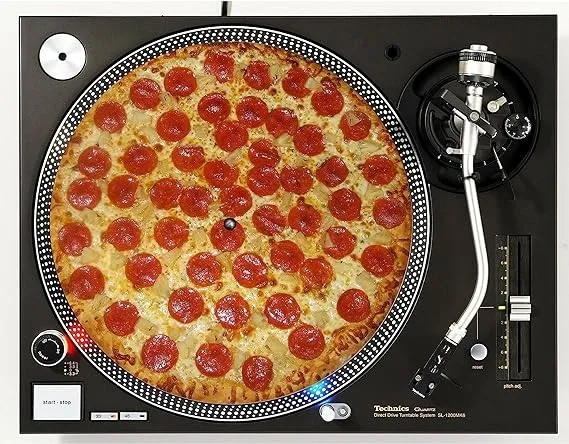 DJ Pizza #1 Large Pepperoni Scratch Pad 1200 Vinyl Memorabilia 12" inch Slip Mat Turntable Slipmat DJ Platter Pad x1