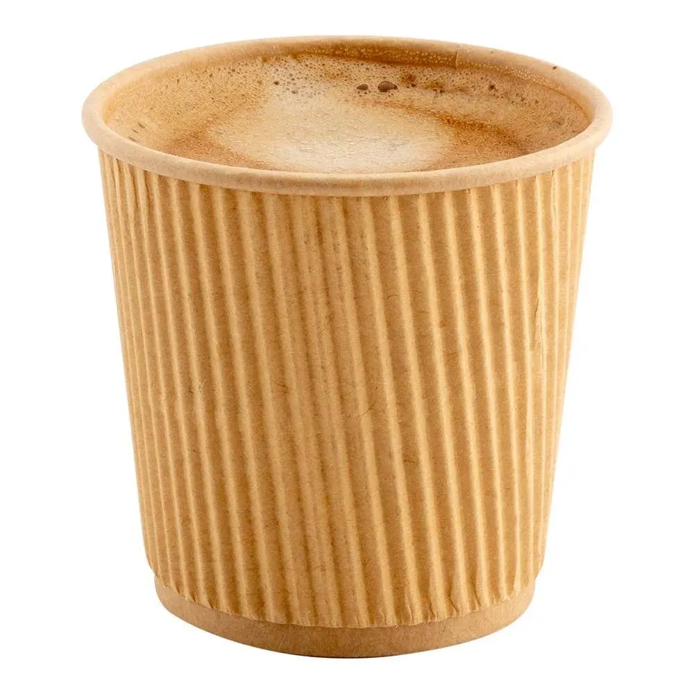 Restaurantware 4 Ounce Disposable Coffee Cups 25 Ripple Wall Hot Cups for Coffee ...