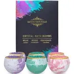 Satavi Naturals Crystal Bath Bombs (6 Pack) Luxurious Aromatherapy Bath Bombs Enriched with Nourishing Bath Salts for Silky Smooth Skin & Pleasantly