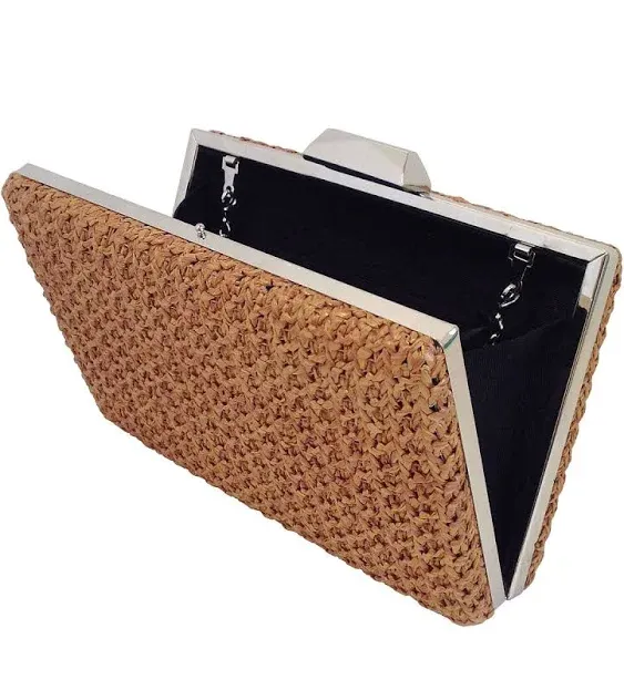 Natural Straw Box Clutch