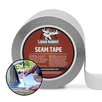 Liquid Rubber Peel and Stick Seam Tape - Fix Leaks, Repair and Restore Roof Joints and Tears, Bonds to EPDM, Metal, Tiles, Shing