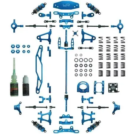 Yeah Racing Aluminium Conversion Kit for Tamiya TT-02 (Blue)