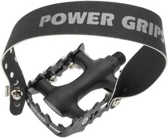 Power Grip Sport Pedals and Strap Set, Black - 1 pair