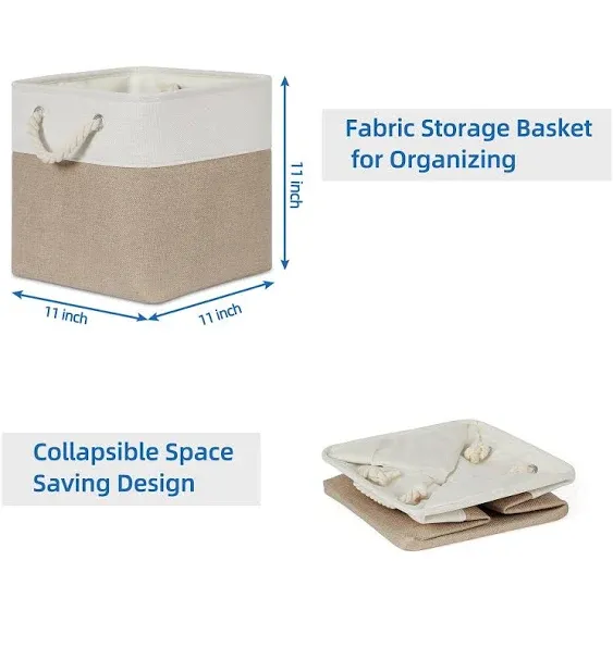 Cube Storage Bins 11 x 11 Fabric Storage Baskets 4 Pack Storage Cubes Baskets...