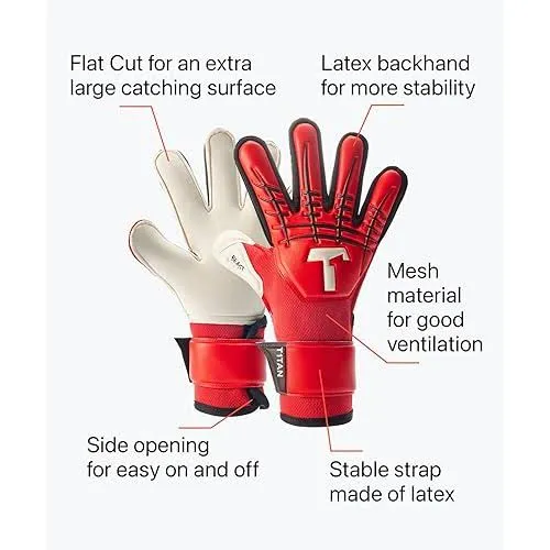 T1TAN Red Beast 3.0 Junior goalkeeper gloves with Finger Protection