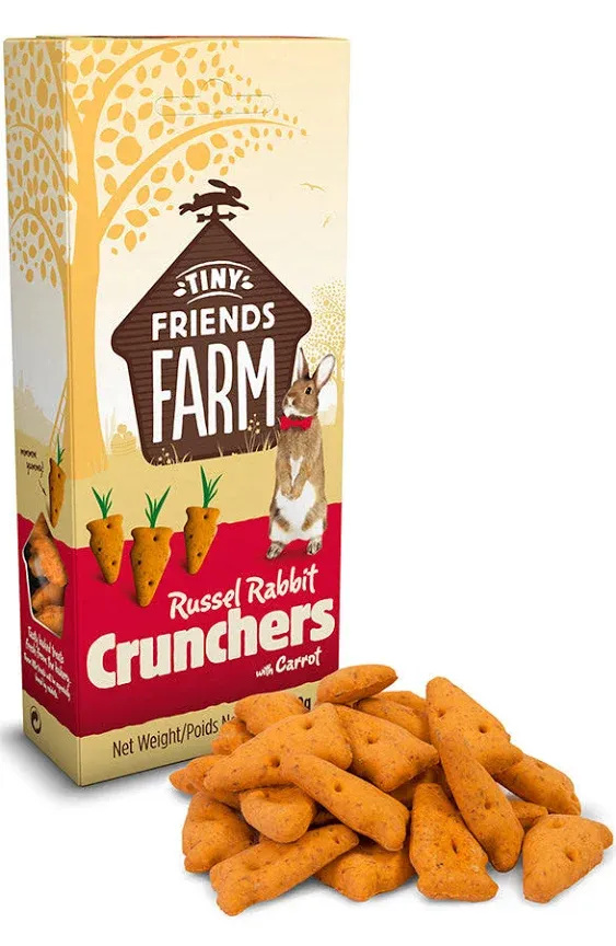 Supreme Petfoods 3 Pack of Tiny Friends Farm Russel Rabbit Crunchers with Carrot, 4.2 Ounces Each