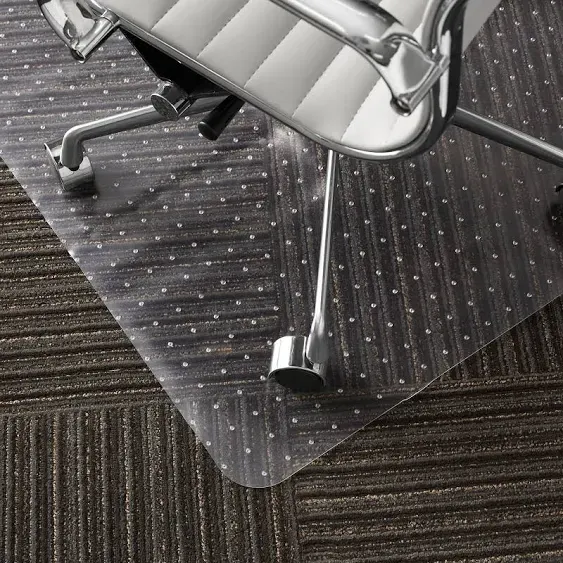 WorkOnIt 36" x 48" Office Chair Desk Floor Mat for Low Pile Carpet, Clear