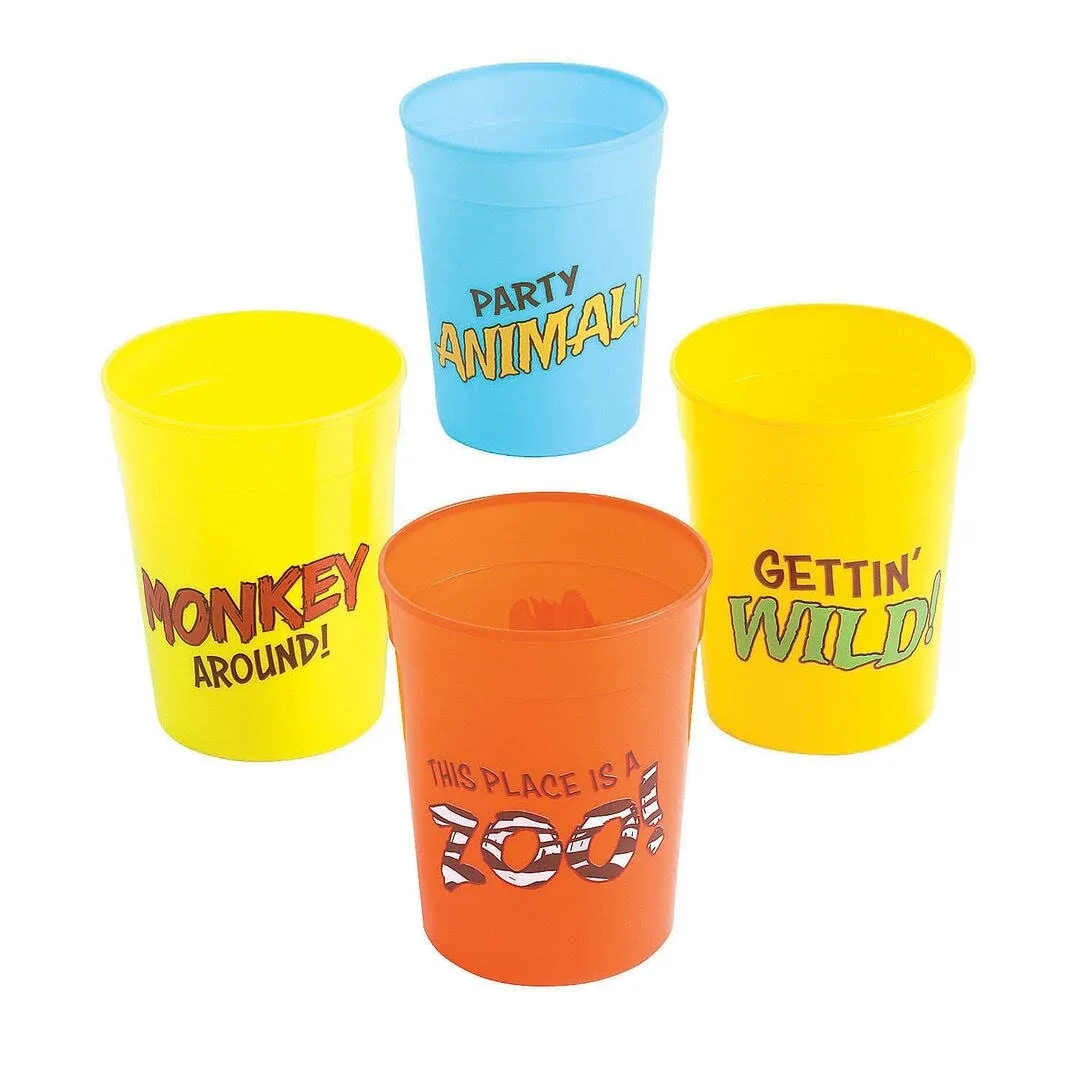 Zoo Adventure Cups, Party Supplies, 12 Pieces