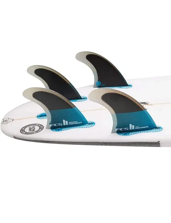 FCS II Performer PC Quad Fin Set - Small - Teal/Black