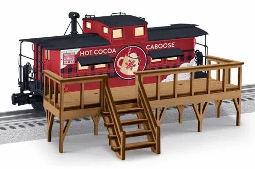 Lionel Hot Cocoa Plug-Expand-Play O Gauge Model Train NE Caboose with Deck