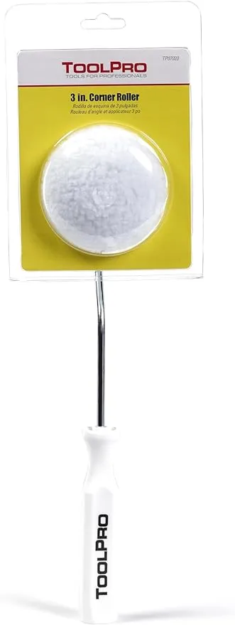 ToolPro Professional Grade 3 Inch Corner Roller & Applicator for Applying Drywall Mud to Corners