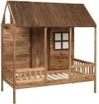 Donco Twin Front Porch Low Loft Rustic Driftwood