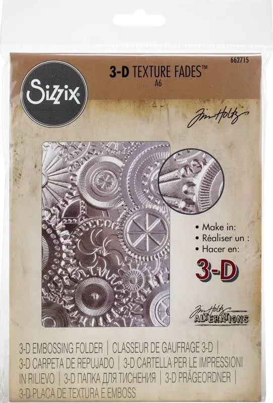 Sizzix 3D Texture Fades Embossing Folder Mechanics | Tim Holtz