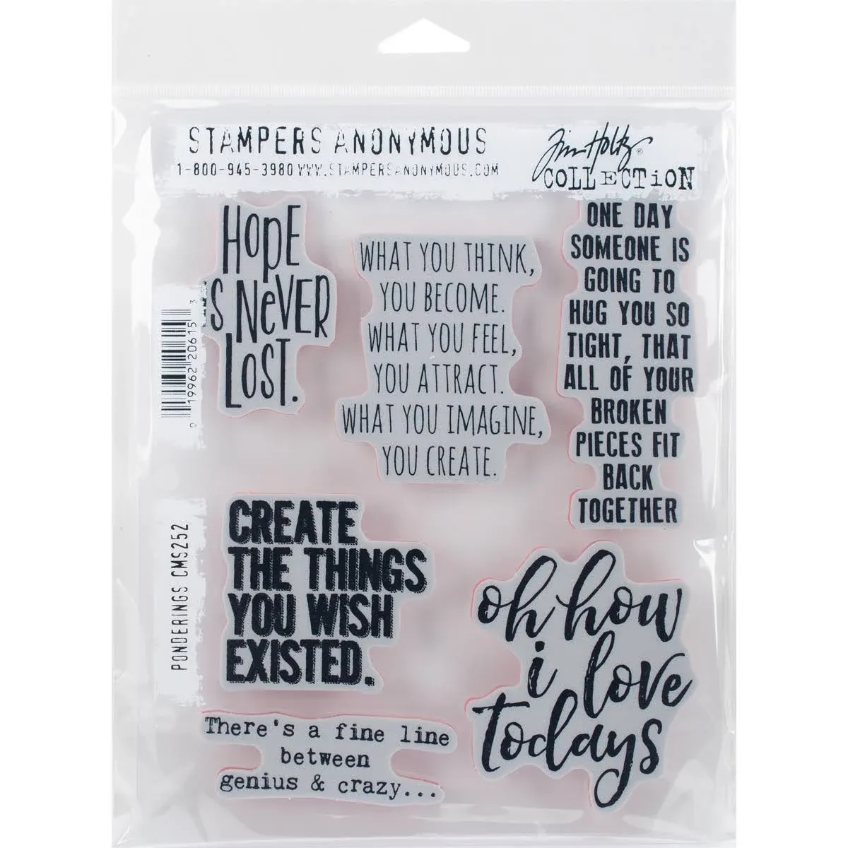 Tim Holtz Cling Stamps 7&#034;X8.5&#034;, Ponderings