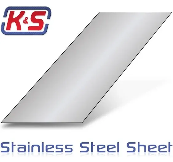 Stainless Steel Sheet: 0.018" Thick x 6" Wide x 12" Long (1 Piece)