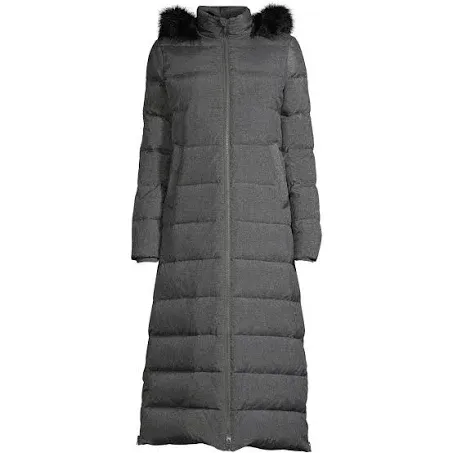 Lands' End Women's Plus Size Down Maxi Winter Coat - 2x - Dark Stone Heather