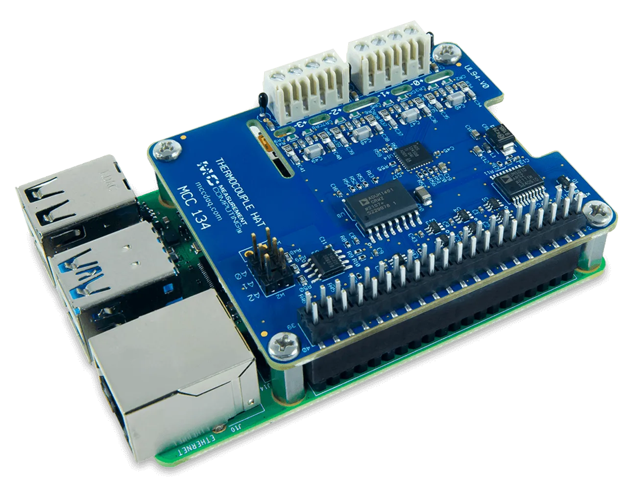 MCC 134: Thermocouple Measurement DAQ Hat for Raspberry Pi