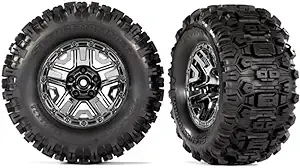 Traxxas 9072 - Black Chrome 2.8" Wheels / Sledgehammer Tires