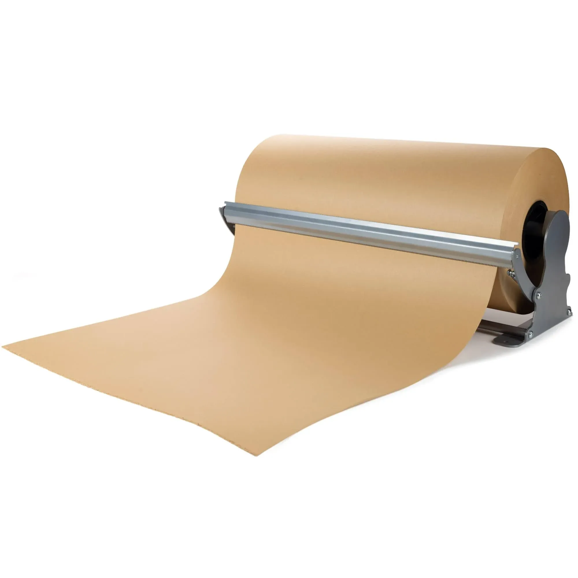 IDL Packaging 18" Kraft Paper Roll Dispenser & Cutter for Rolls up to 18" Wide and 9" in Diameter – Tabletop Reinforced Steel Paper Holder with a Cutter – for Kraft and Butcher Paper