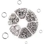 Mandala Crafts Double Split Rings for Keychains - Stainless Steel Double Jump Rings for Jewelry Making Small Key Rings Keys Chandelier Suncatchers Assorted Sizes 600 PCs Silver