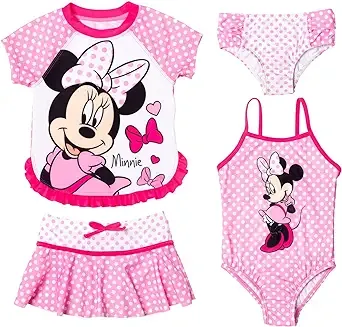 Disney Princess Frozen Minnie Mouse Girls 5 Piece Swim Set Little Kid to Big Kid