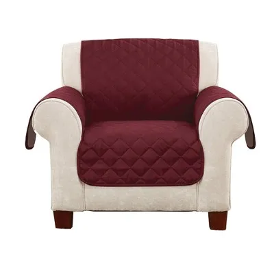 Reversible Chair Furniture Protector Taupe - Sure Fit: Polyester Slipcover, Indoor Use, Machine Washable