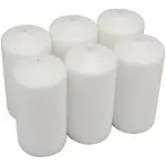 Stonebriar Tall 3x6 Inch Unscented Pillar Candles,White, 6 count