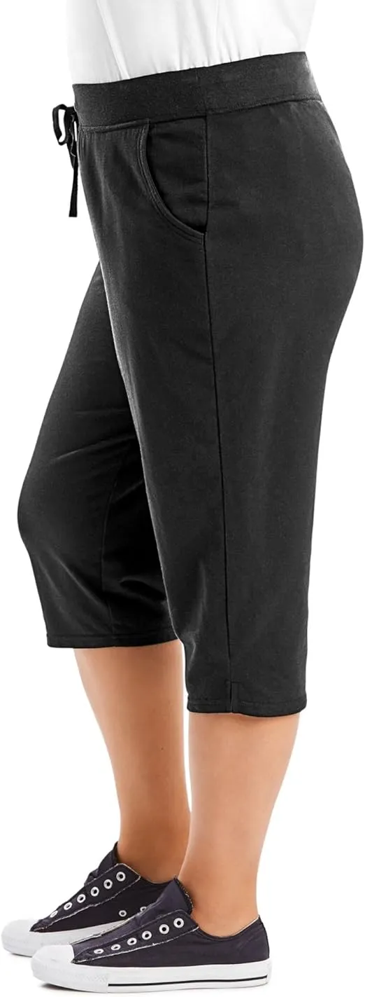 Just My Size Women's Sweatspants, French Terry Capris with Pockets, JMS Women's Capri Pocket Sweatpants
